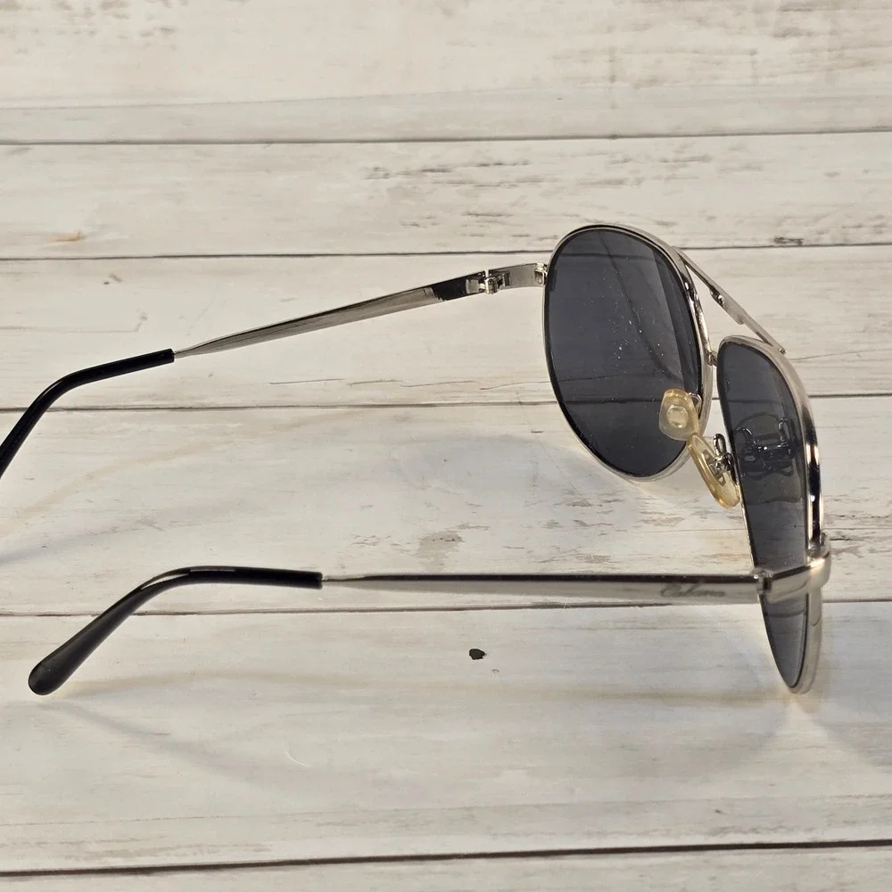 Cabana Silver Aviator Sunglasses Dark Tint Lenses 10SM 58-14-135